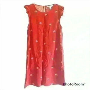 Popsugar red floral dress with pockets sz medium